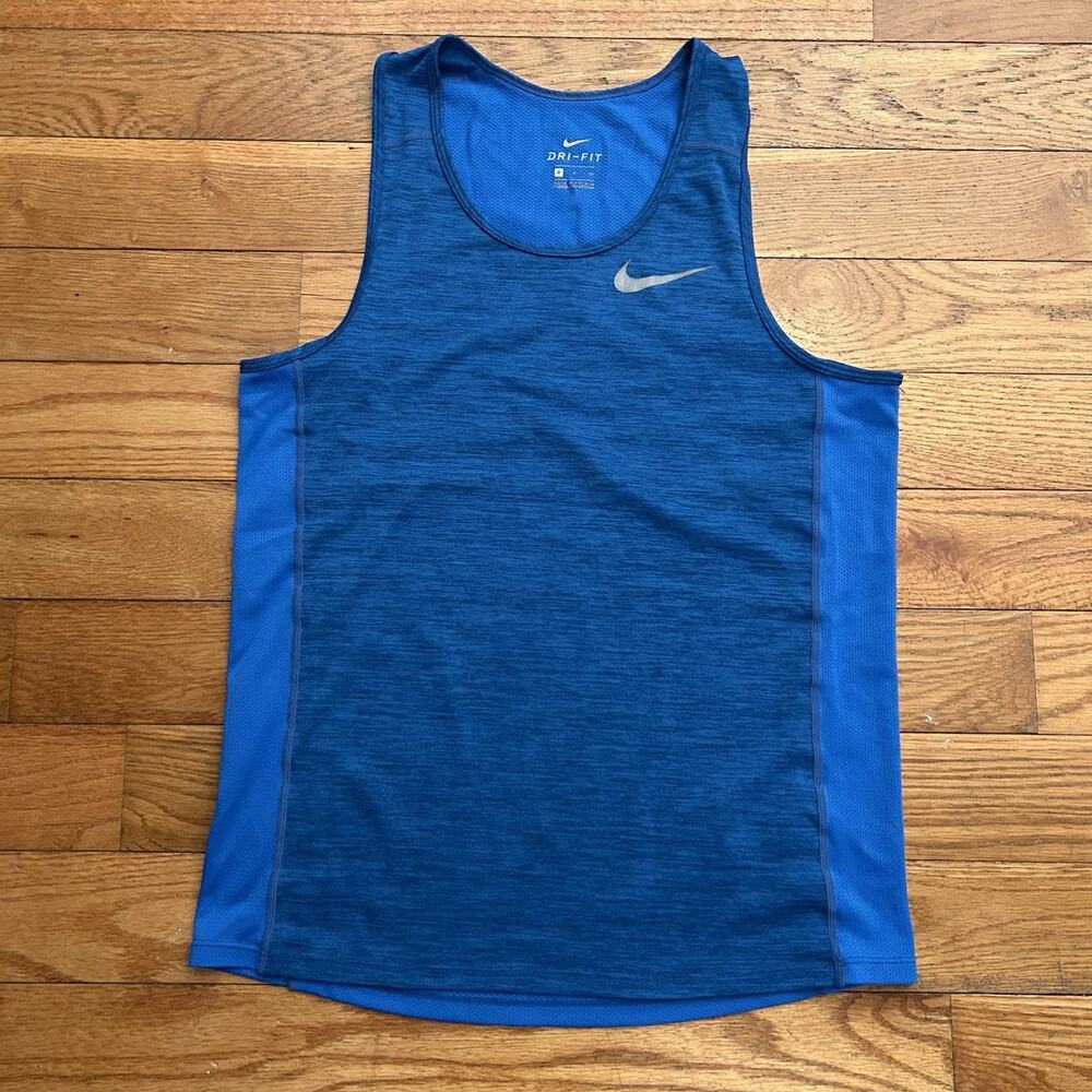 Nike Dri Fit Tank Top Athletic Running Sleeveless Tee Shirt Blue Men’s Small